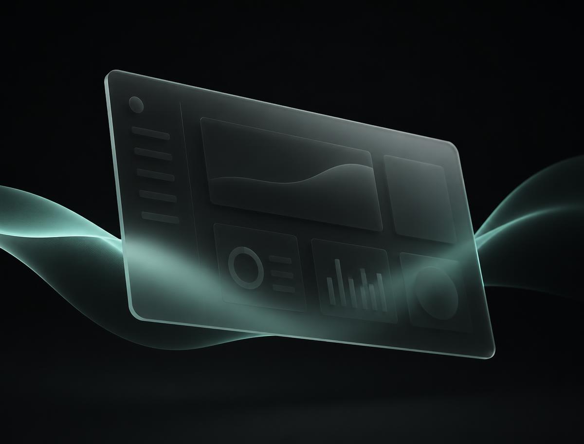 Glass rendering of a creator venture dashboard